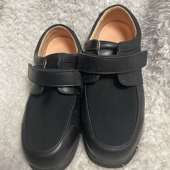 New Mt. Emey leather Black Comfort Orthotic Diabetic Walking Oxfords Men SZ 10.5 - Picture 4 of 10